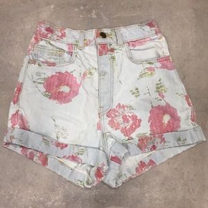 American Apparel Floral High Waist Shorts (27)